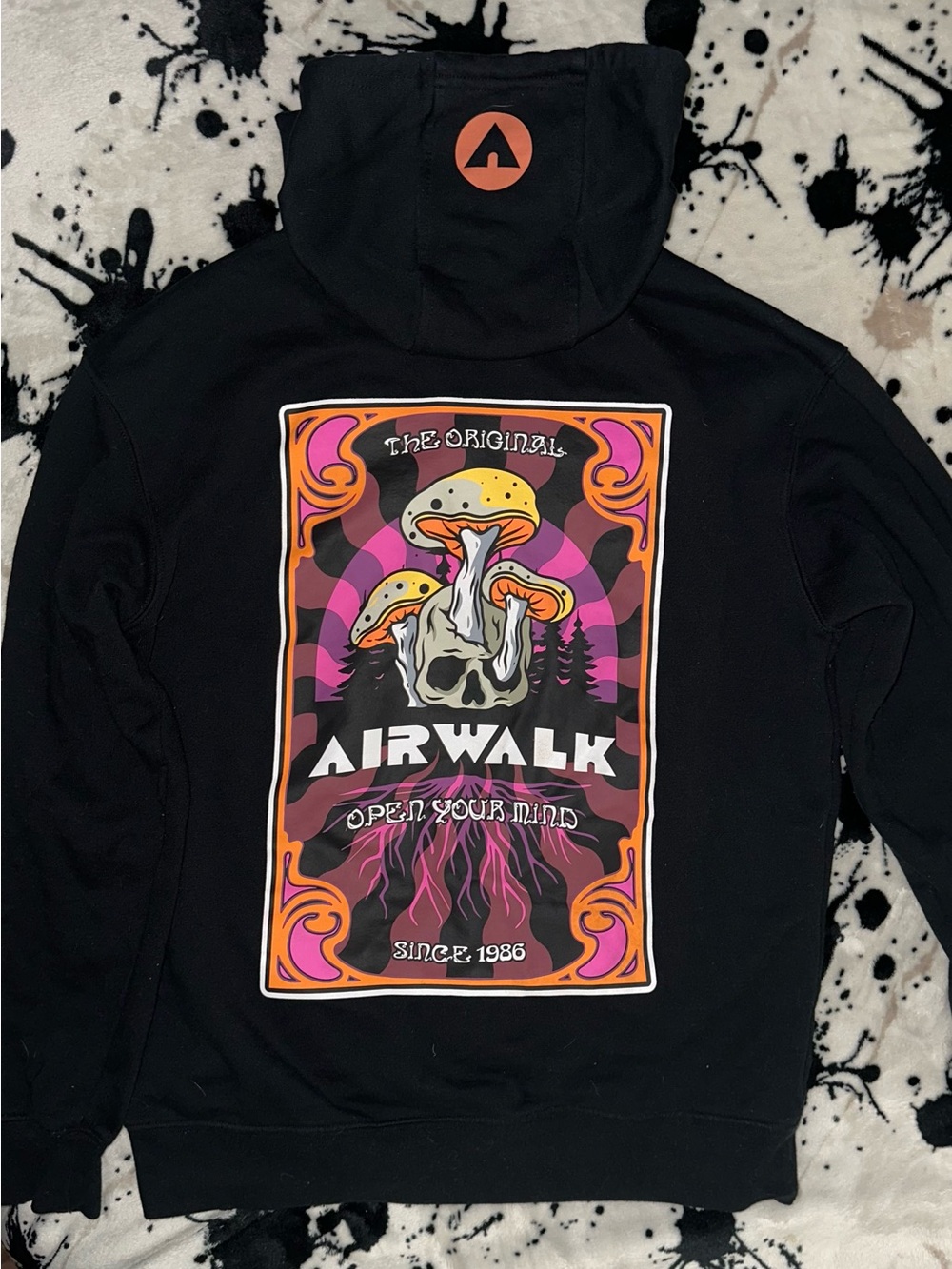 Airwalk Black Hoodie with Orange Logo Accent - Picture 4 of 5